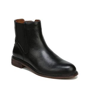 Black leather booties